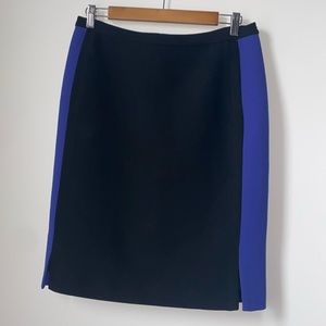 LaFayette 148 New York Skirt women’s black and royal blue pencil skirt, size 8